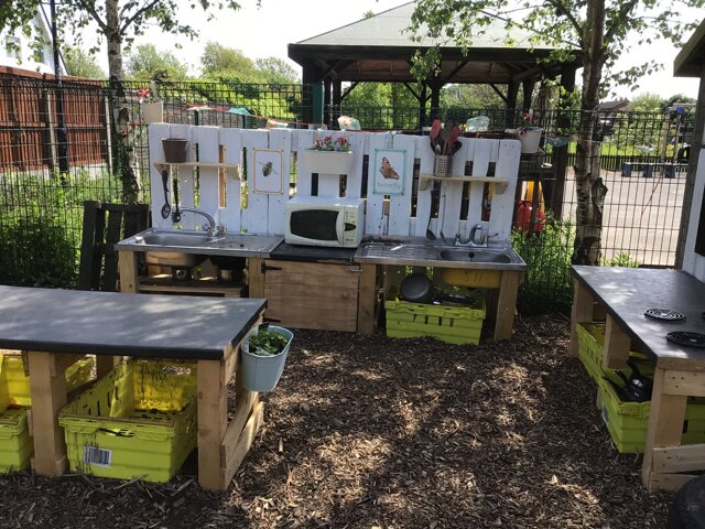 Image of EYFS Outdoor mud kitchen